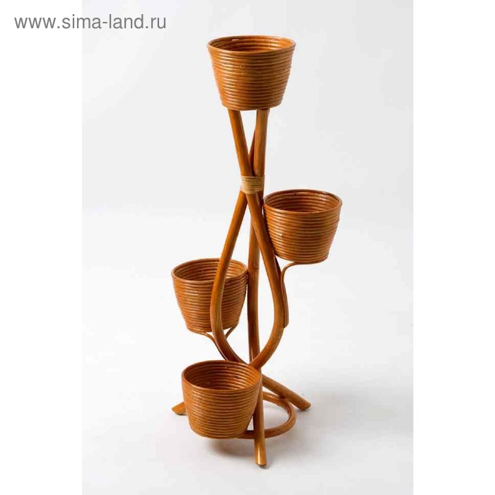 Цветочница 15/29А, ротанг, цвет коньяк - Фото 1
