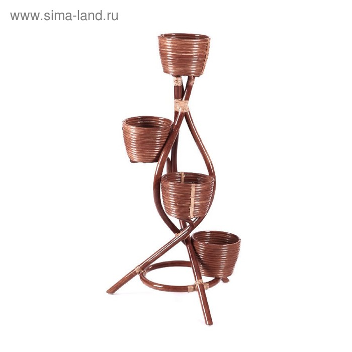 Цветочница 15/29А, ротанг, цвет молочный шоколад - Фото 1