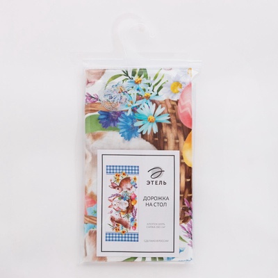 Дорожка пасхальная на стол Этель «Зайчики» 30×70 см, 100% хлопок, саржа 190 г/м²