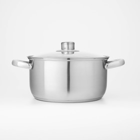 Набор посуды Доляна «Сильве», 3 предмета: сотейник 1.5 л, d=16 см, кастрюли 2 л, 4 л, d=18 см, d=22 см, крышки, индукция, нержавеющая сталь