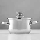 Кастрюля из нержавеющей стали Magistro klimena, 1.7 л, крышка-дуршлаг, носик для слива, капсульное дно, индукция - Фото 1