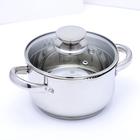 Кастрюля из нержавеющей стали Magistro klimena, 1.7 л, крышка-дуршлаг, носик для слива, капсульное дно, индукция - Фото 2