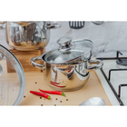 Кастрюля из нержавеющей стали Magistro klimena, 1.7 л, крышка-дуршлаг, носик для слива, капсульное дно, индукция - Фото 9