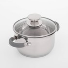 Кастрюля Magistro Tefida, 1.7 л, крышка-дуршлаг, носик для слива, капсульное дно, индукция, нержавеющая сталь - Фото 1