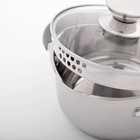 Кастрюля Magistro Tefida, 1.7 л, крышка-дуршлаг, носик для слива, капсульное дно, индукция, нержавеющая сталь - Фото 4