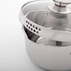 Кастрюля Magistro Klimena, 2.5 л, нержавеющая сталь, AISI - 201, крышка-дуршлаг, носик для слива, капсульное дно, индукция - Фото 2