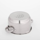 Кастрюля Magistro Klimena, 2.5 л, нержавеющая сталь, AISI - 201, крышка-дуршлаг, носик для слива, капсульное дно, индукция - Фото 3