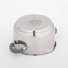 Кастрюля Magistro Tefida, 2.5 л, AISI - 201, стеклянная крышка-дуршлаг, носик для слива, капсульное дно, силиконовые ручки, нержавеющая сталь - Фото 4