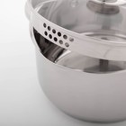 Кастрюля Magistro klimena, 3.5 л, AISI - 201, крышка-дуршлаг, носик для слива, капсульное дно, индукция, нержавеющая сталь - Фото 3