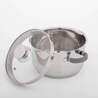 Кастрюля из нержавеющей стали Magistro Tefida, 3.5 л, AISI - 201, крышка-дуршлаг, носик для слива, капсульное дно, индукция - Фото 2