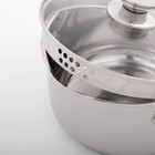 Кастрюля из нержавеющей стали Magistro Tefida, 3.5 л, AISI - 201, крышка-дуршлаг, носик для слива, капсульное дно, индукция - Фото 4