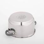 Кастрюля из нержавеющей стали Magistro Tefida, 3.5 л, AISI - 201, крышка-дуршлаг, носик для слива, капсульное дно, индукция - Фото 5