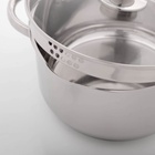 Кастрюля Magistro Klimena, 4.6 л, AISI - 201, крышка-дуршлаг, носик для слива, капсульное дно, индукция, нержавеющая сталь - Фото 4