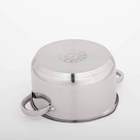 Кастрюля Magistro Klimena, 4.6 л, AISI - 201, крышка-дуршлаг, носик для слива, капсульное дно, индукция, нержавеющая сталь - Фото 6