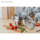 Кастрюля Magistro Klimena, 4.6 л, AISI - 201, крышка-дуршлаг, носик для слива, капсульное дно, индукция, нержавеющая сталь - Фото 10