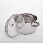 Кастрюля Magistro Tefida, 4.6 л, AISI - 201, крышка-дуршлаг, носик для слива, капсульное дно, с крышкой, индукция, нержавеющая сталь - Фото 2