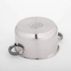 Кастрюля Magistro Tefida, 4.6 л, AISI - 201, крышка-дуршлаг, носик для слива, капсульное дно, с крышкой, индукция, нержавеющая сталь - Фото 6