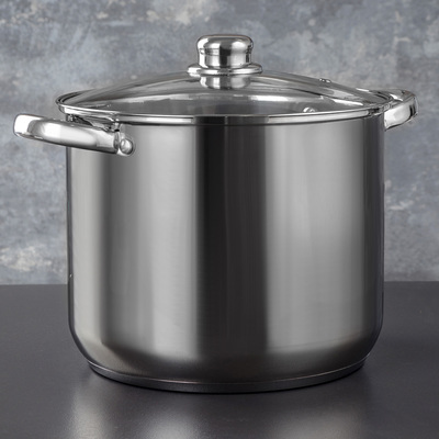 Кастрюля из нержавеющей стали Magistro Grande, 8.9 л, с крышкой, капсульное дно, индукция