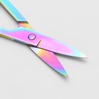 Ножницы маникюрные, загнутые, широкие, 9 см, цвет хамелеон - Фото 2