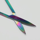 Ножницы маникюрные, загнутые, широкие, 9 см, цвет хамелеон - Фото 4