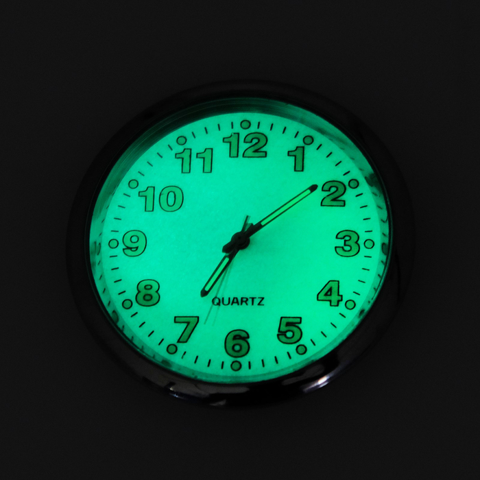 Часы автомобильные, внутрисалонные, d 4.5 см, фотолюминесцентный циферблат - фото 1884994046