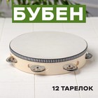 Бубен музыкальная игрушка «Классика», 12 тарелок, 20×20×4.3 см - Фото 1