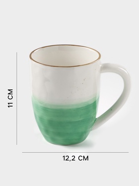 Кружка Доляна «Космос», 400 мл, фарфор, белая, зелёная