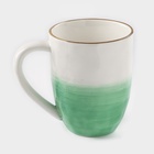 Кружка Доляна «Космос», 400 мл, фарфор, белая, зелёная - Фото 4