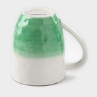 Кружка Доляна «Космос», 400 мл, фарфор, белая, зелёная - Фото 5