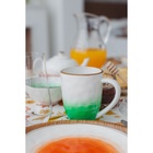 Кружка Доляна «Космос», 400 мл, фарфор, белая, зелёная - Фото 7