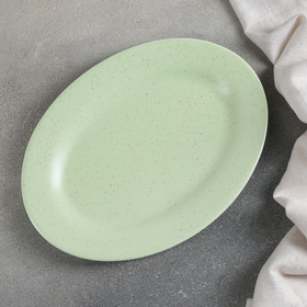Блюдо фарфоровое Доляна «Амелия», 24,5×18 см см, цвет зелёный