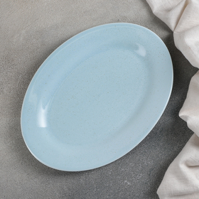 Блюдо фарфоровое Доляна «Амелия», 24,5×18 см, цвет голубой