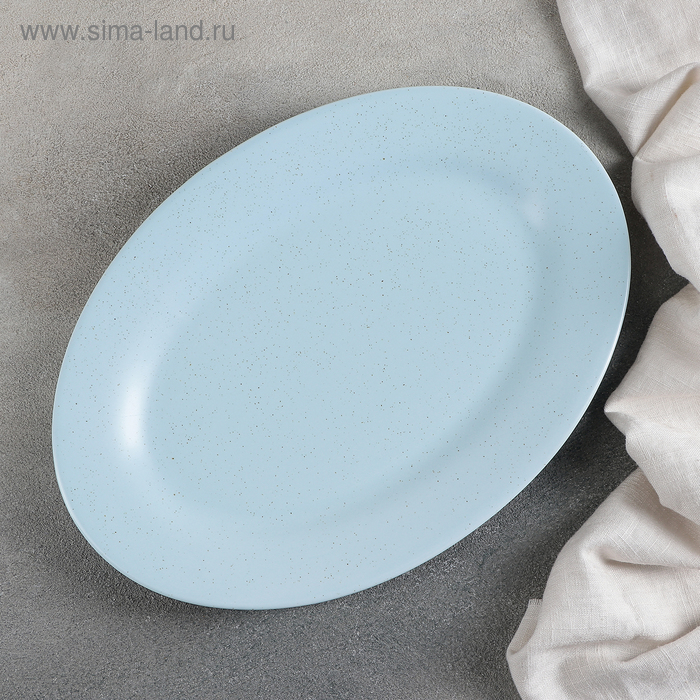Блюдо фарфоровое Доляна «Амелия», 29,5×20,5 см, цвет голубой - Фото 1