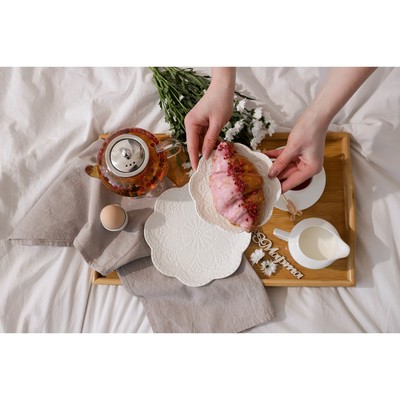 Тарелка десертная Доляна «Сьюзен», d=15.5 см, фарфор, белая