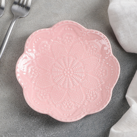 Тарелка фарфоровая десертная Доляна «Сьюзен», d=15,5 см, цвет розовый