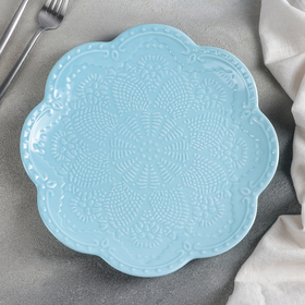 Тарелка фарфоровая Доляна «Сьюзен», d=27 см, цвет голубой