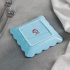 Тарелка фарфоровая квадратная Доляна «Сьюзен», 15×15 см, цвет голубой - Фото 3