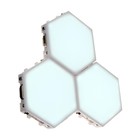 Набор светильников сенсорных "соты" 7 штук, 115х100мм, 6500 К, модульные, с блоком питания - Фото 2