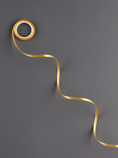 Лента декоративная, 4,5 см × 5 м, цвет золотой