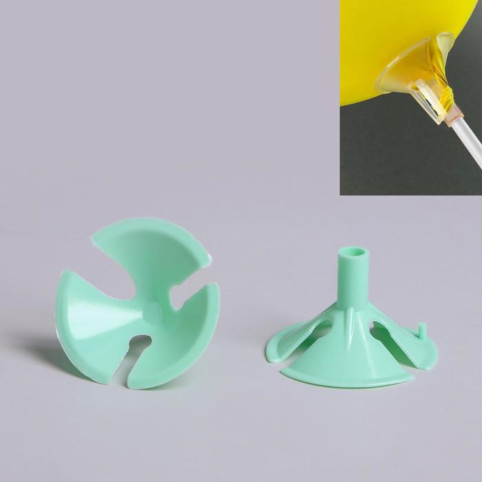 Держатель - зажим для шаров, d=0.6 см, зелёный - Фото 1