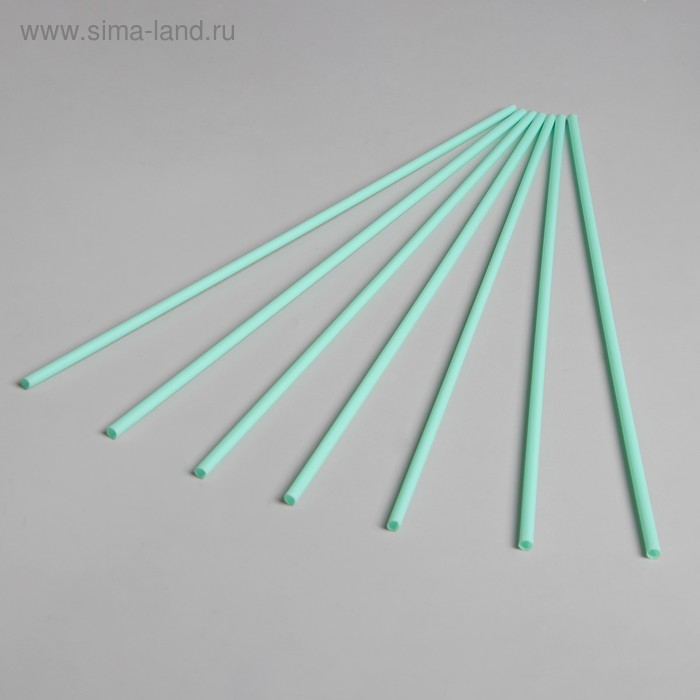 Трубочка для шаров, флагштоков и сахарной ваты, длина 41 см, d=6 мм, цвет бледно-зелёный - Фото 1