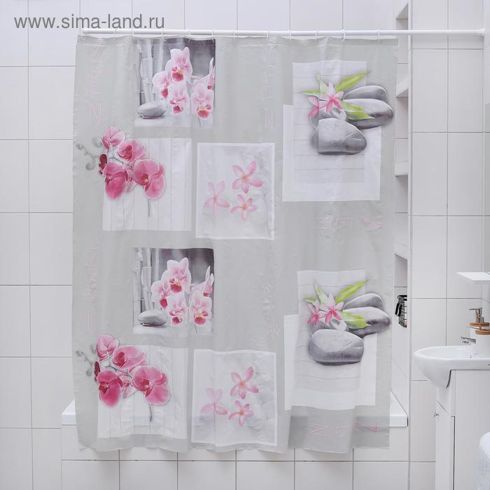 Штора для ванны Доляна «Дзен», 180×180 см, EVA - Фото 1