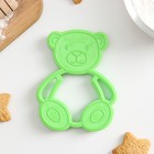 Форма для печенья Леденцовая фабрика «Мишка», пластик, 8.5×10.5×1.5 см, зелёная - Фото 1