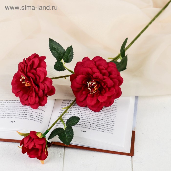 Цветы искусственные "Роза Амбра" 8*54 см, бордовый - Фото 1