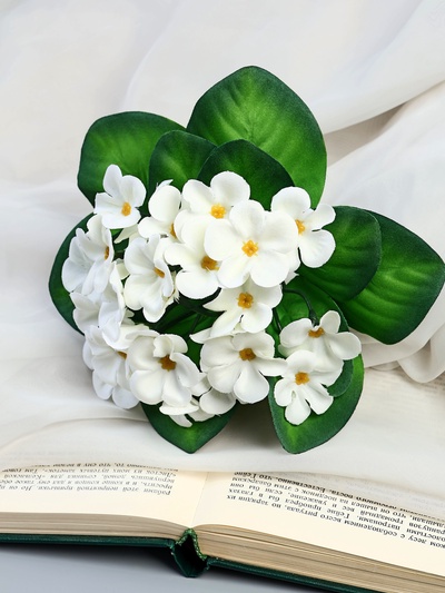 Букет искусственный «Герань душистая», 4×17 см, белый