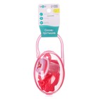 Соска - пустышка силиконовая ортодонтическая, от 0 мес., с колпачком, с держателем, в контейнере, цвет розовый - фото 21021012