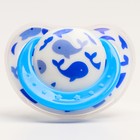 Соска - пустышка силиконовая ортодонтическая «Кит», от 0 мес., с колпачком, цвет голубой - Фото 4