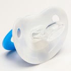 Соска - пустышка силиконовая ортодонтическая «Кит», от 0 мес., с колпачком, цвет голубой - Фото 3