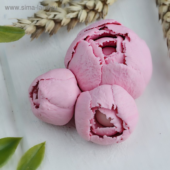 Силиконовая форма для мыла «Бутон пиона тройной»