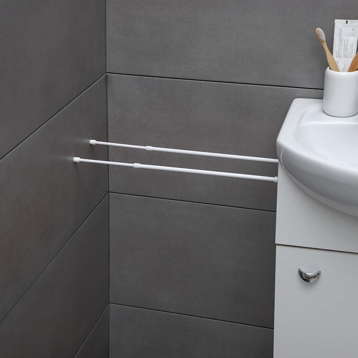 Карнизы универсальные, 2 шт., 60-95 см, белые - Фото 1